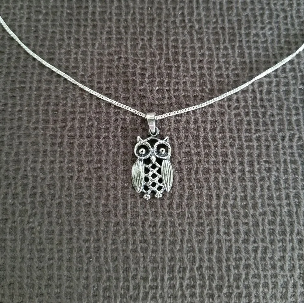 Bonny Jewelry Silver🤍 Owl🦉 Pendant Necklace - NIB